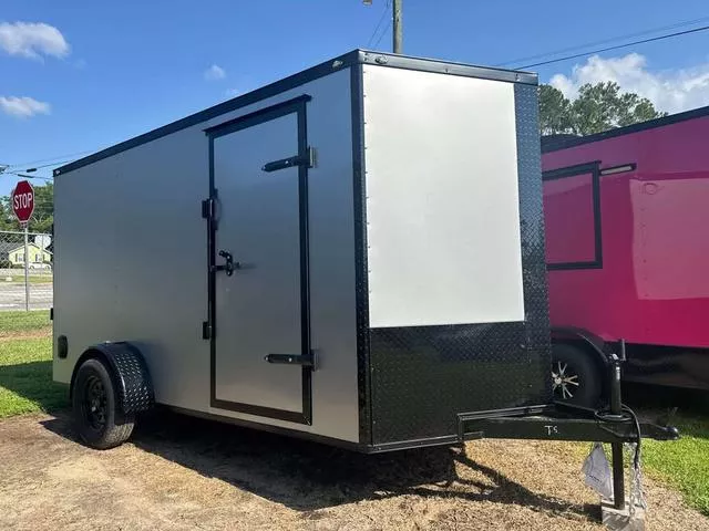 2025 STEEL PINES CARGO 6x12SA Silver Blackout Enclosed Cargo Trailer Polycore Series