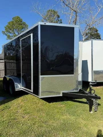 2026 STEEL PINES CARGO 7x12TA Black Enclosed Trailer Polycore Series