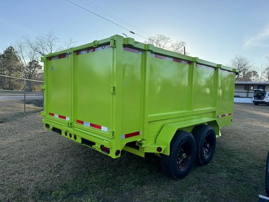 2026 STEEL PINES CARGO 7X14TA5 SLIME GREEN DUMP TRAILER in