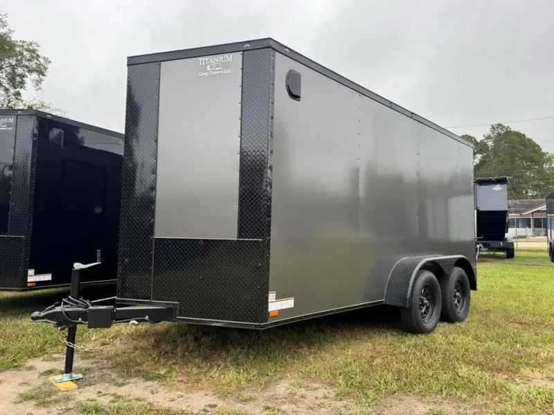 2026 Titanium Cargo 7x14TA CHARCOAL Blackout Enclosed Cargo Trailer