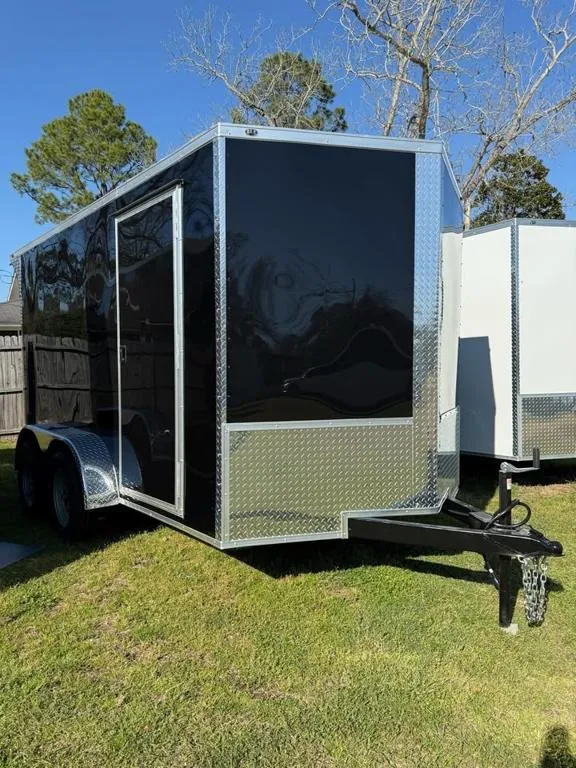 2026 STEEL PINES CARGO 7x12TA Black Enclosed Trailer Polycore Series