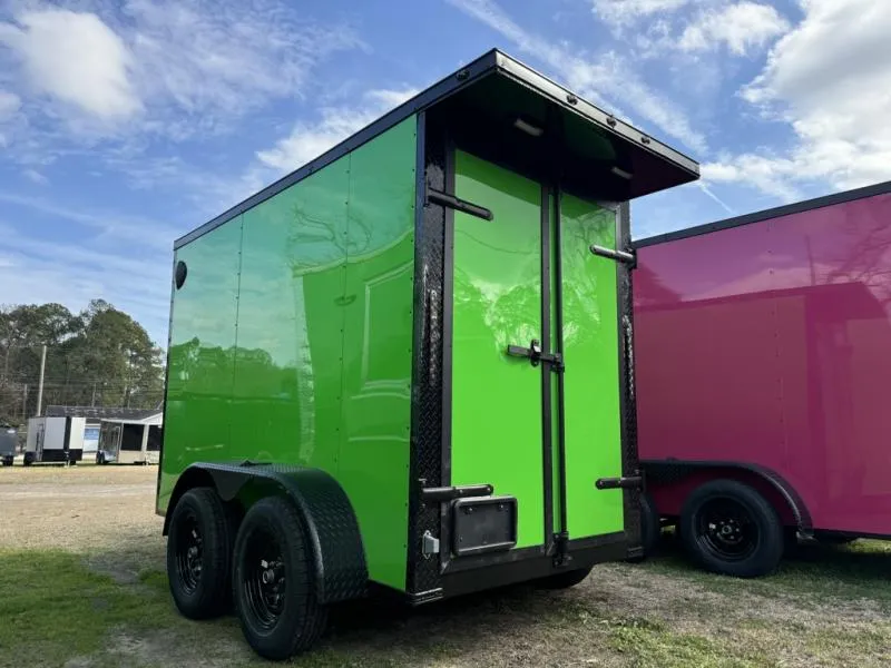 2026 STEEL PINES CARGO 5x10TA Slime Green Blackout Custom Unit With Electrical Package