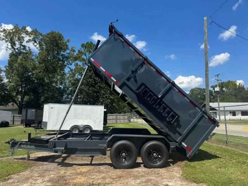 2026 STEEL PINES CARGO 7X14TA5 BLACK DUMP TRAILER 48" WALLS CHARCOAL