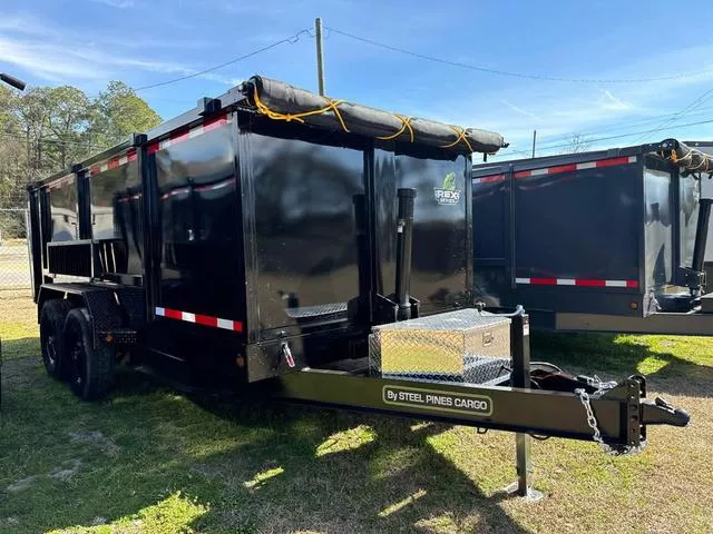 2026 STEEL PINES CARGO 7X14TA5 BLACK DUMP TRAILER 48" WALLS WITH UNDERSTORAGE RAMPS