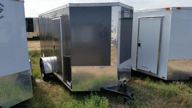 New 6x12 SILVER Single Axle Enclosed Cargo Trailer New 6x12 SILVER Single Axle Enclosed Cargo Trailer