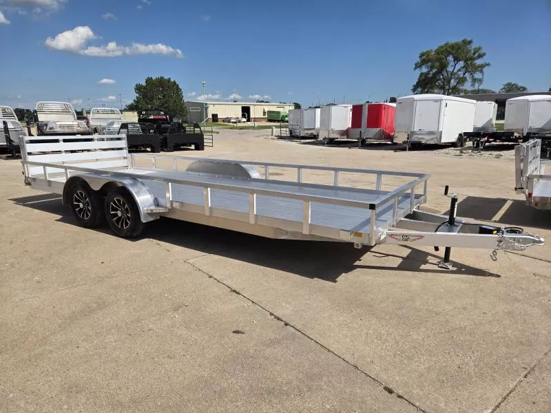 2025 H and H Trailer 82x20 Aluminum Rail Side Utility Trailer  7K Tandem