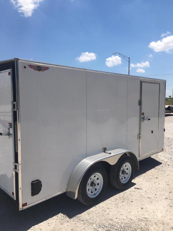 2020 H and H Trailer 7X14 TANDEM FLAT TOP HH VNOSE 7K CARGO Klute