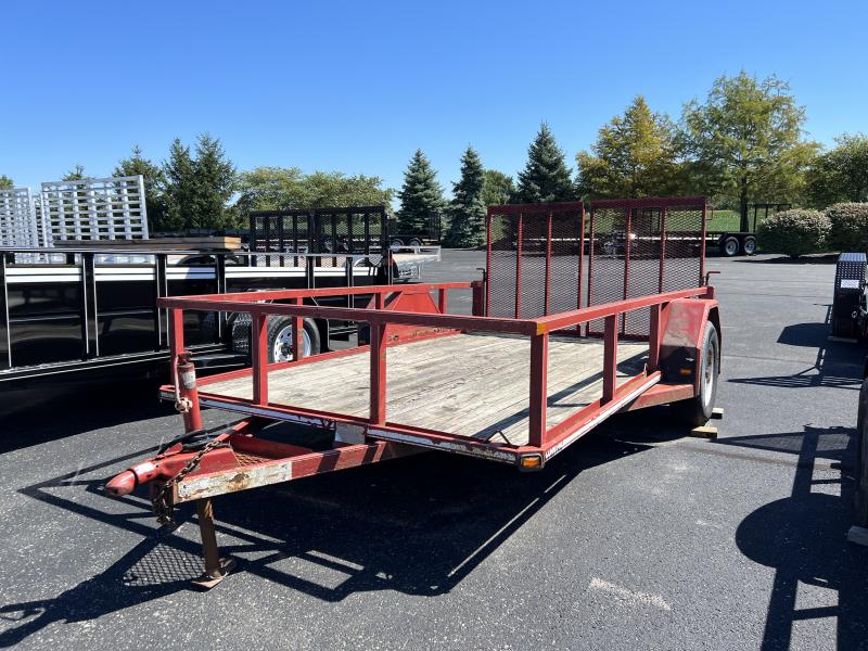 USED 2003 Red CornPro SA 79 x 12 w/Mesh Ramp Utility Trailer USED 2003 Red CornPro SA 79 x 12 w/Mesh Ramp Utility Trailer