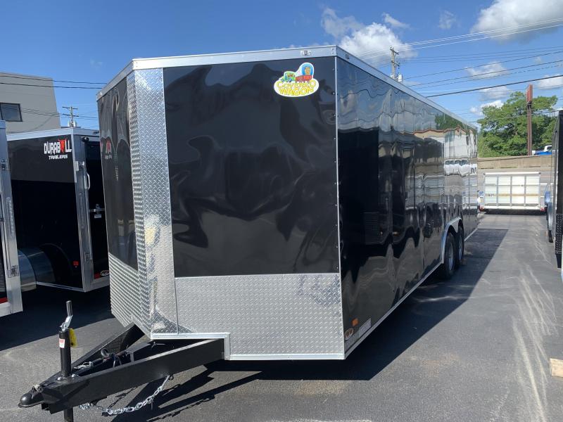 Covered Wagon Trailers 8.5 x 24 + 2' V Enclosed Car Hauler 10K Covered Wagon Trailers 8.5 x 24 + 2' V Enclosed Car Hauler 10K