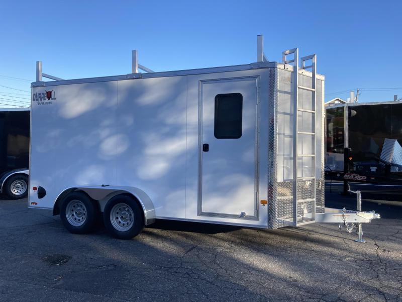 DuraBull 7 x 14 + 2' V Aluminum Contractor Trailer w/ Barn Doors DuraBull 7 x 14 + 2' V Aluminum Contractor Trailer w/ Barn Doors