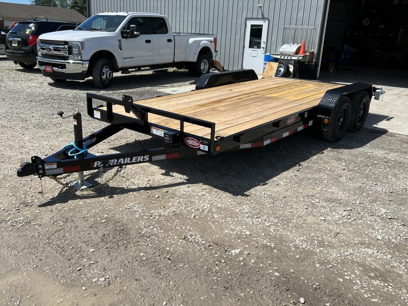 2023 PJ Trailers CE182 Equipment Trailer 83X18 TA SLIDE IN RAMPS (GVW