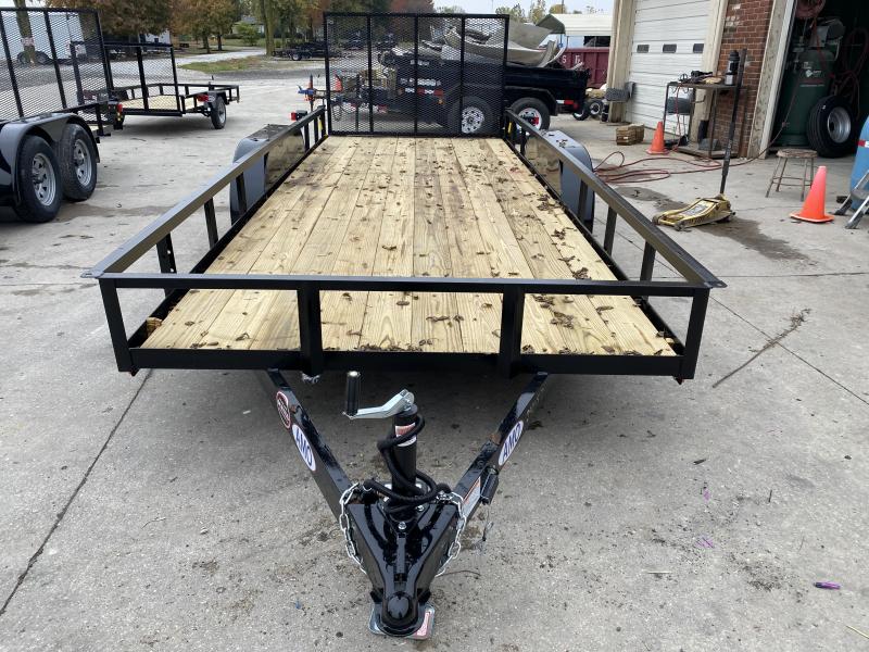2021 American Manufacturing Operations (AMO) UT182 Utility Trailer - 76x18 TAUT - Tailgate - Electric Brakes - Wrapped Tongue - 7 Way Plug (GVW: 7000) 2021 American Manufacturing Operations (AMO) UT182 Utility Trailer - 76x18 TAUT - Tailgate - Electric Brakes - Wrapped Tongue - 7 Way Plug (GVW: 7000)