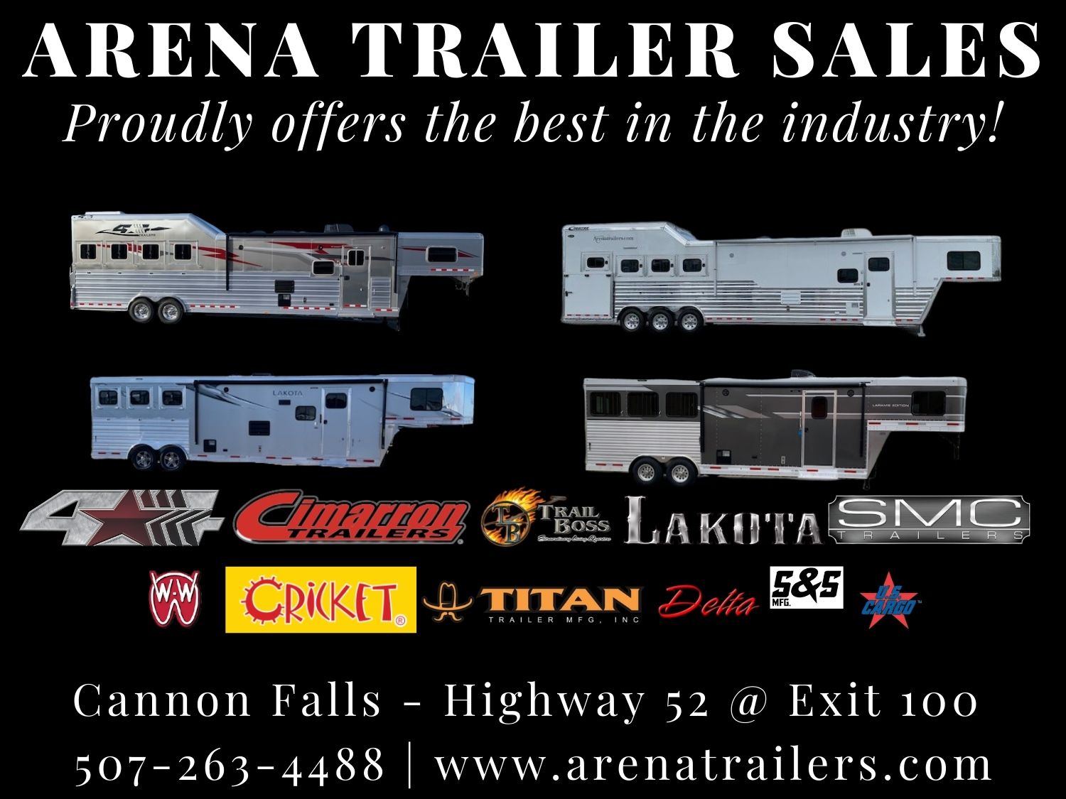 Home Arena Trailer Sales MN Horse Trailer Dealer in Cannon Falls MN