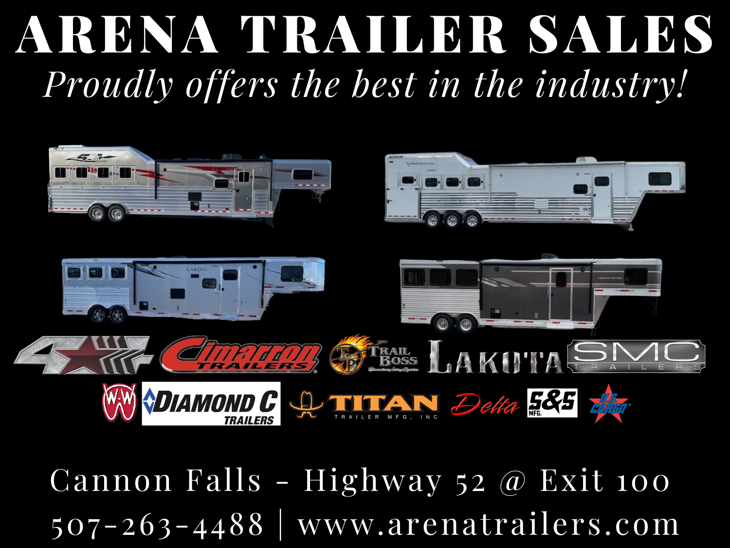 Home Arena Trailer Sales MN Horse Trailer Dealer in Cannon Falls MN near Minneapolis