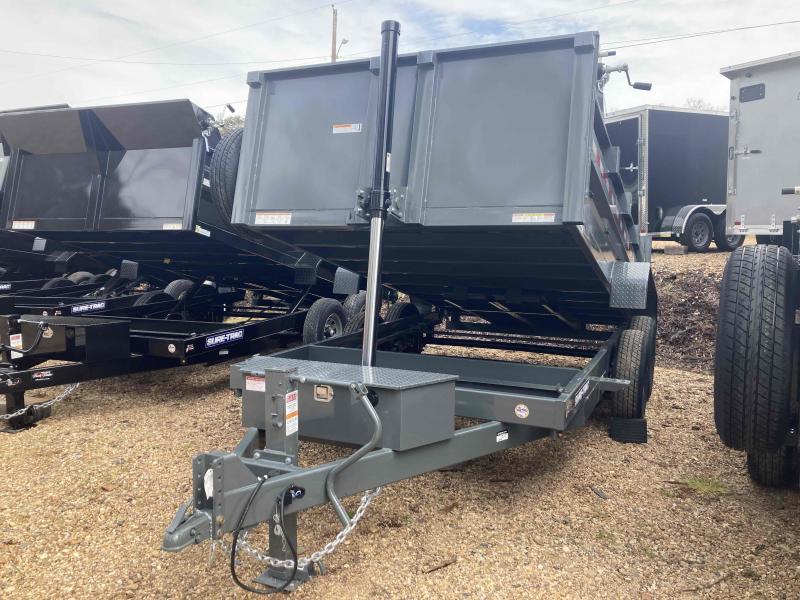 black telescopic dump trailer with raised bed" width="800" height="600