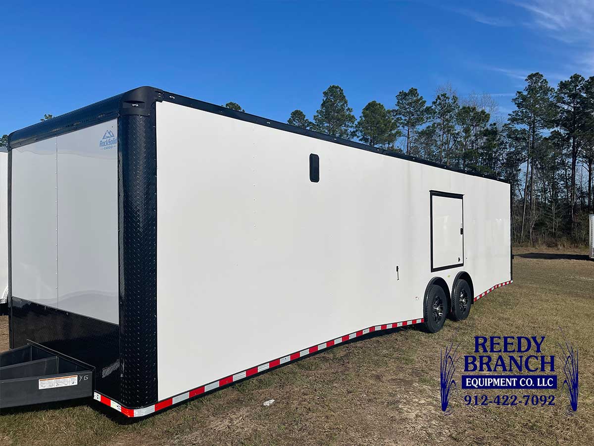 Black and White Two-toned race car trailers