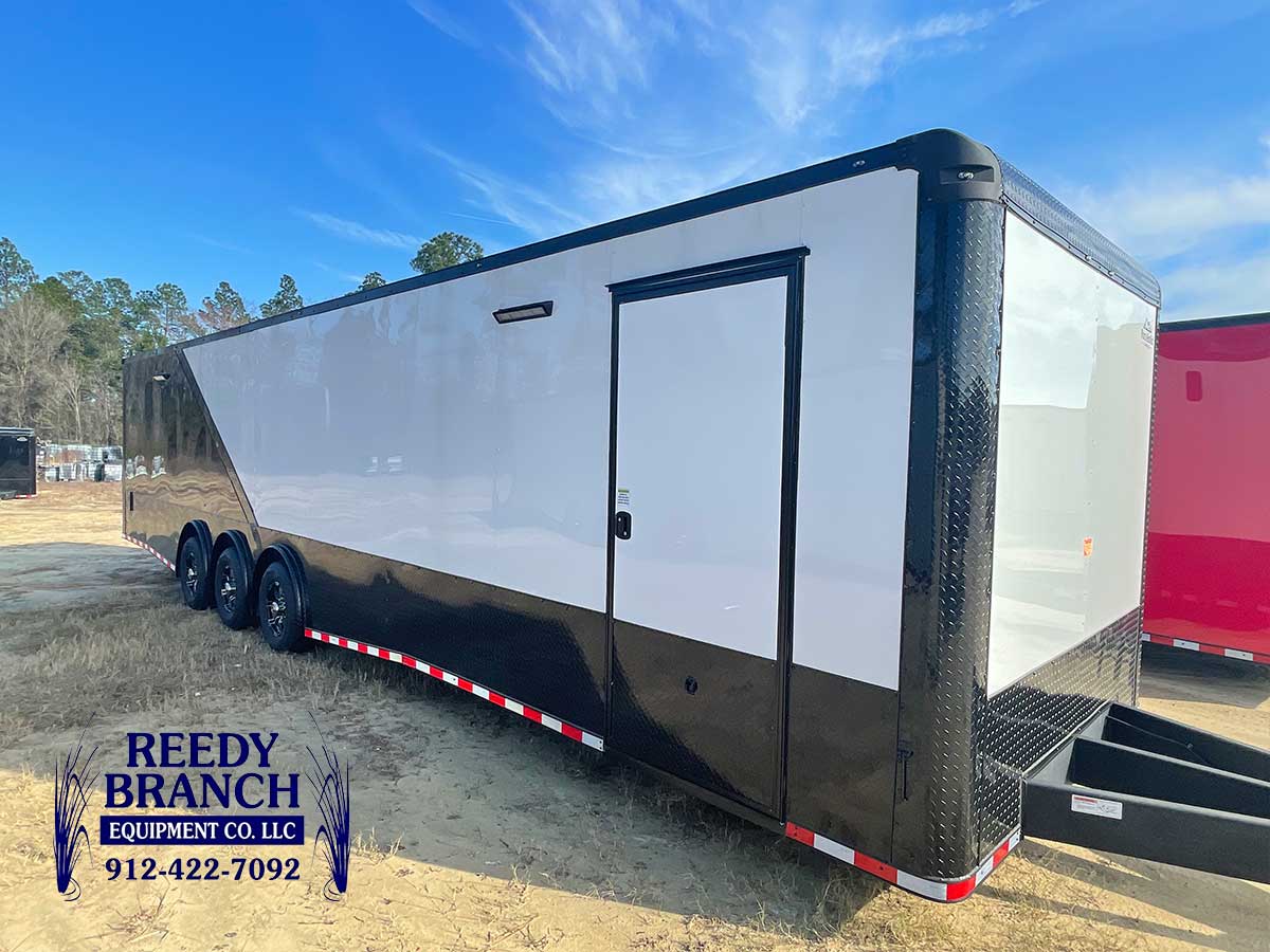 Black and White Race car trailers