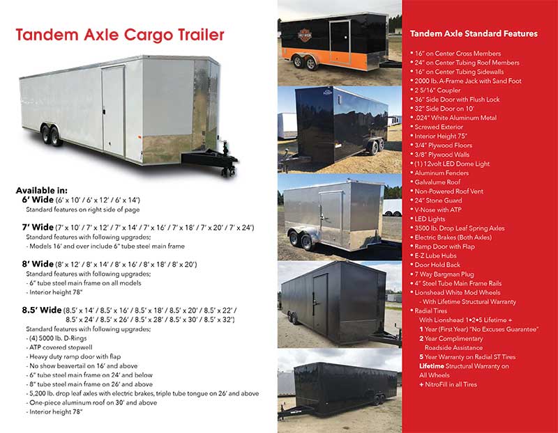 Tandem Axle Enclosed Cargo Trailers