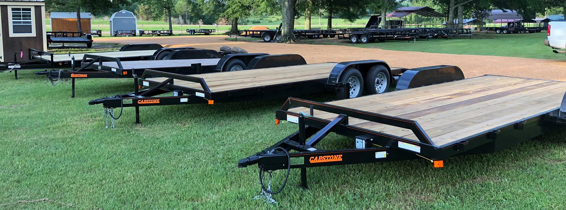 Home TBJ Trailers and Portable Buildings Shop Sheds, Dump, and