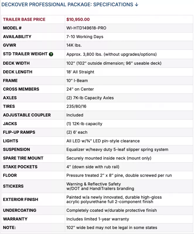 new Equipment / Flatbed Trailers HandiTrailers  for sale, in Sturtevant, WI Thumbnail 12