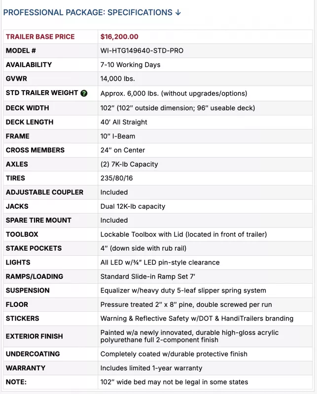 new Equipment / Flatbed Trailers HandiTrailers  for sale, in Sturtevant, WI Thumbnail 12