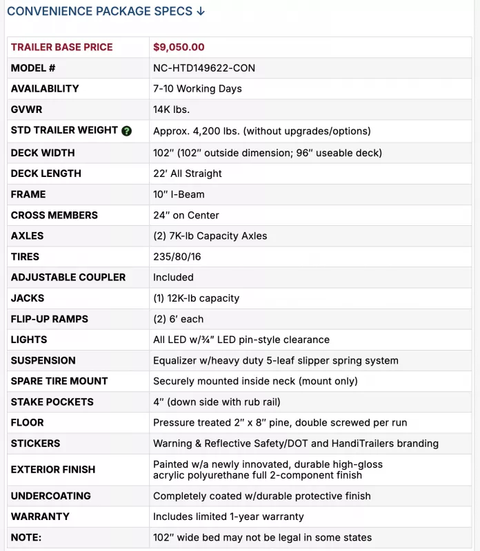new Equipment / Flatbed Trailers HandiTrailers  for sale, in Denton, NC Thumbnail 10