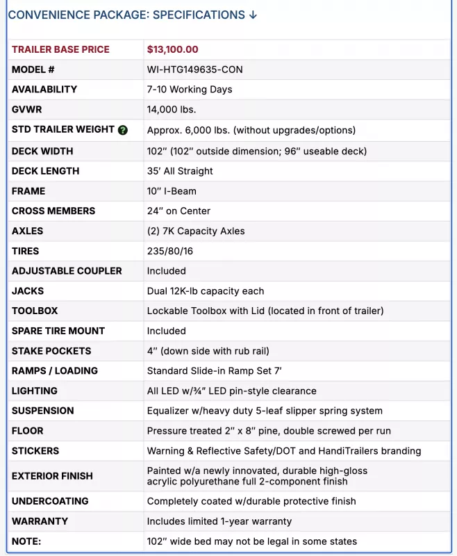 new Equipment / Flatbed Trailers HandiTrailers  for sale, in Sturtevant, WI Thumbnail 11