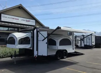 2026 RAYNGER 8X18 / 8.5X18 Toy Hauler Travel Trailer W/3 Pop Out Tents