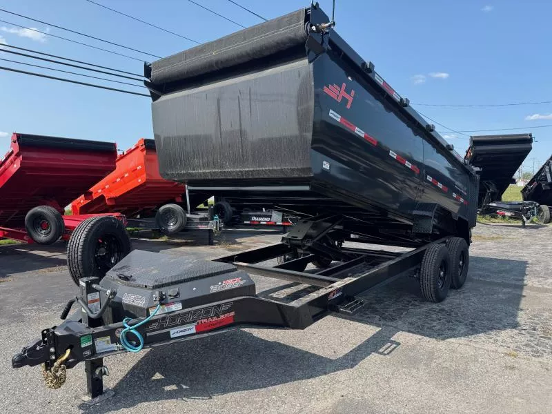 2026 Horizon 7'X16' "HZ7" 15.260K W/4FT HIGH SIDES & SPARE Dump Trailer