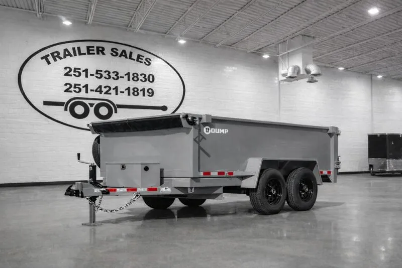 2026 U-Dump Trailers 61210-31-LP-PRO-LITE w / slide in ramps (Grey) 6X12X31   9,990 GVWR
