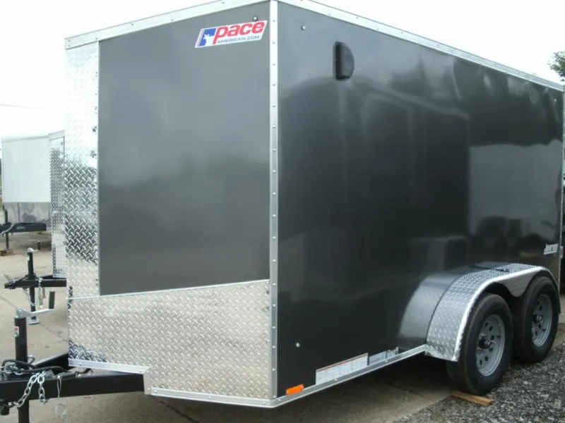 2026 Pace American 6 X 12 Tandem Outback DLX Flat Top V-Nose Enclosed 