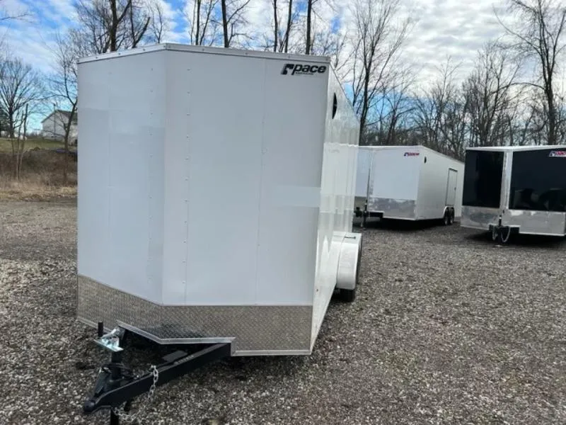 2026 Pace American 7 X 16 Outback DLX Flat Top V-Nose Enclosed Cargo  