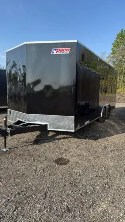 2026 Pace American 8.5 x 20 Outback DLX Flat Top V-Nose Enclosed Car Hauler Trailer 7K