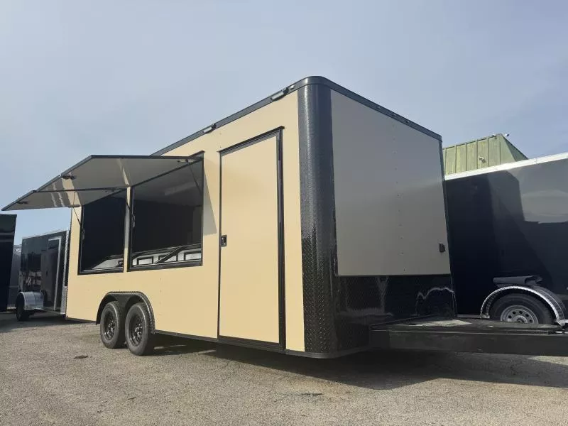 8.5x20TA3 Enclosed Trailer For Mobile Shop With Retail Display Shelves
