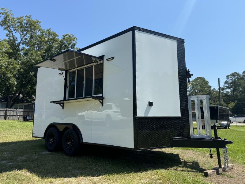 2025  8.5x14TA3 Food Concession White Blackout Series  Vending / Concession Trailer