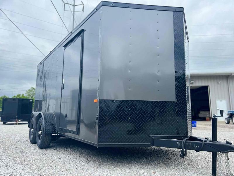 2022 Rock Solid Cargo 7x14 Tandem 3500 lb Axle 6'3 Interior Ceiling