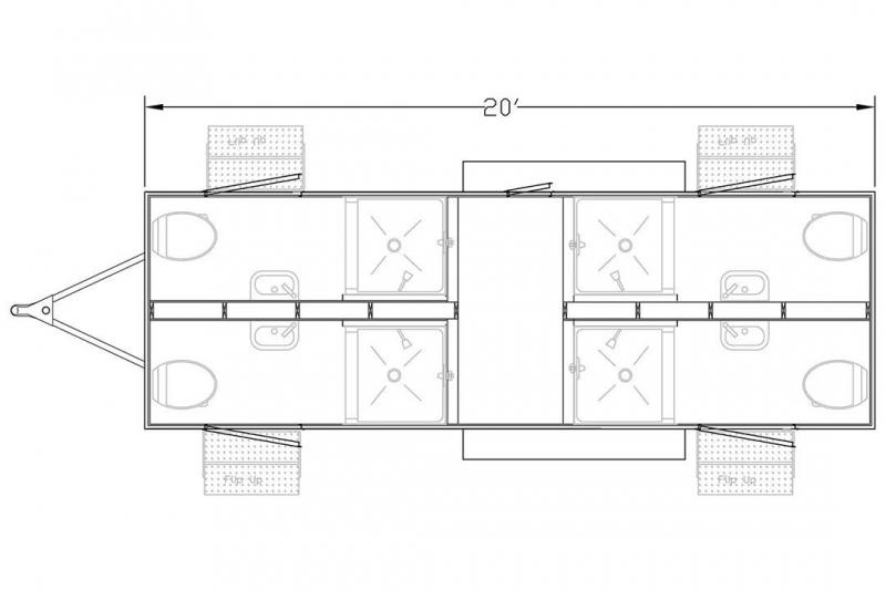 4 Station Restroom Shower Trailer Combo 4 Station Restroom Shower Trailer Combo