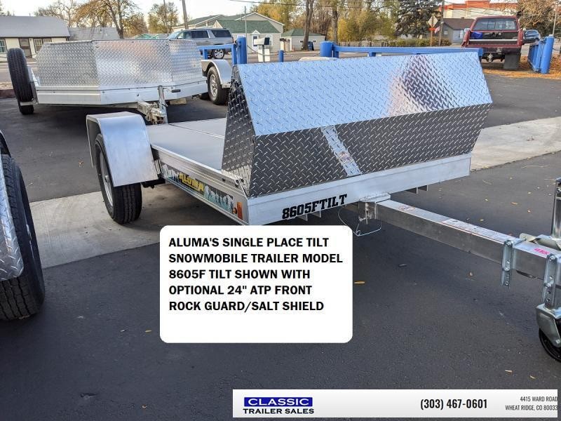 2023 Aluma 8605F Tilt! Snowmobile Trailer rock guard/salt shield