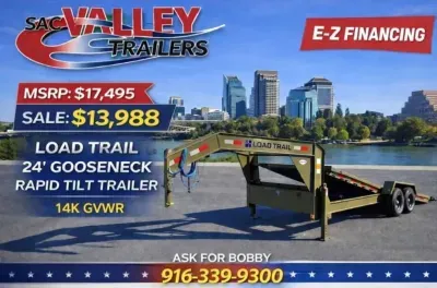 2026 Load Trail TG8324072 83X24 GOOSENECK FULLY HYDRAULIC TILT TRAILER 14 K GVWR