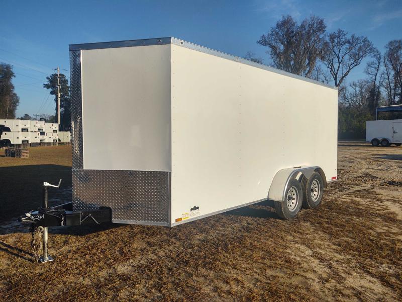 2022 Diamond Cargo 7x12 WHITE Tandem Axle Enclosed Cargo Trailer