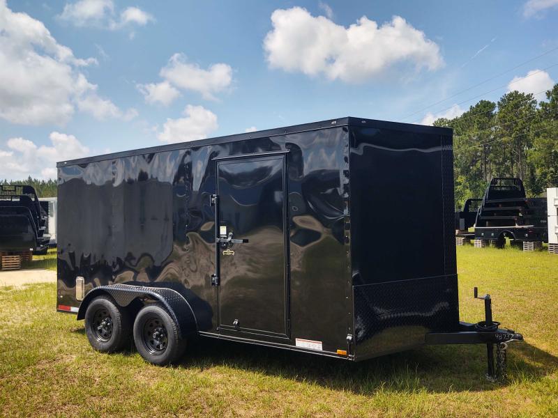 2022 Diamond Cargo 7x14 Tandem Axle BLACK Enclosed Cargo Trailer Brooklet, GA Truck and