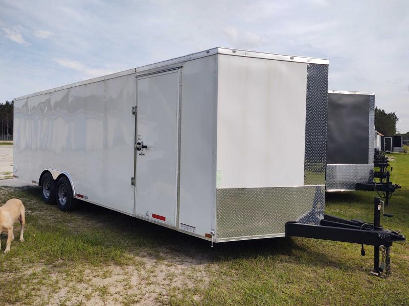 2022 Diamond Cargo 8.5x24 V Nose WHITE Tandem Axle Enclosed Cargo Trailer 2022 Diamond Cargo 8.5x24 V Nose WHITE Tandem Axle Enclosed Cargo Trailer