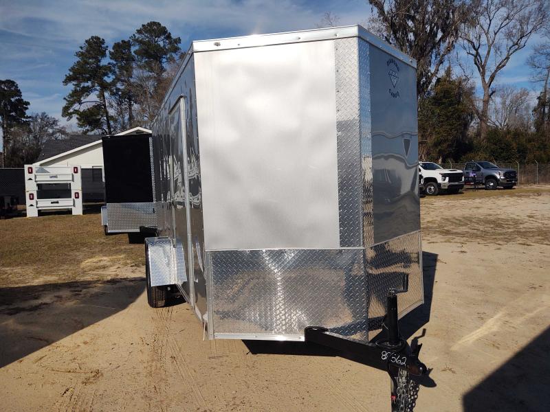 2022 Diamond Cargo 6x12 Single Axle Enclosed VNose SILVER Cargo Trailer Brooklet, GA Truck