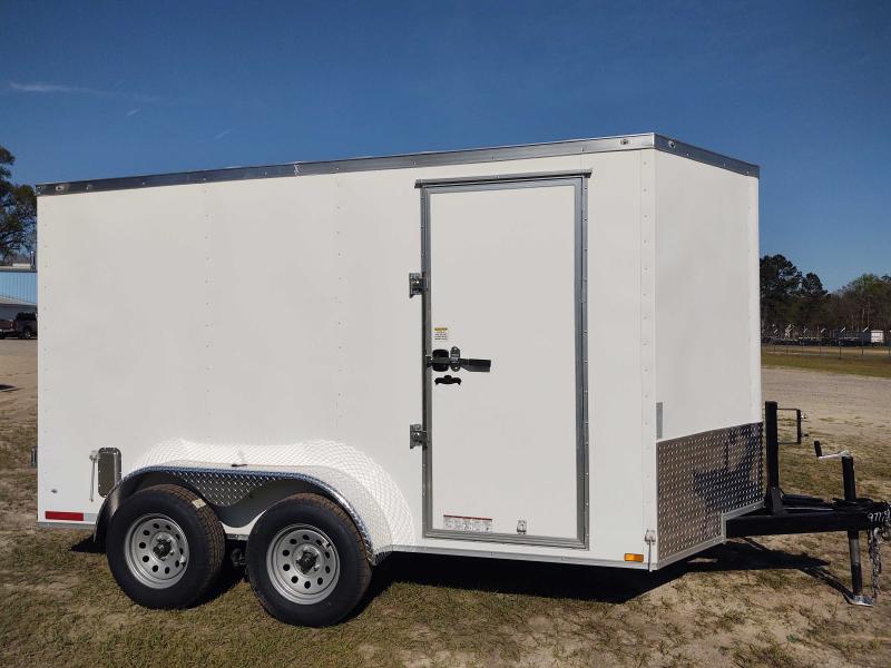 2022 Diamond Cargo 6x12 Single Axle Enclosed VNose White Cargo Trailer
