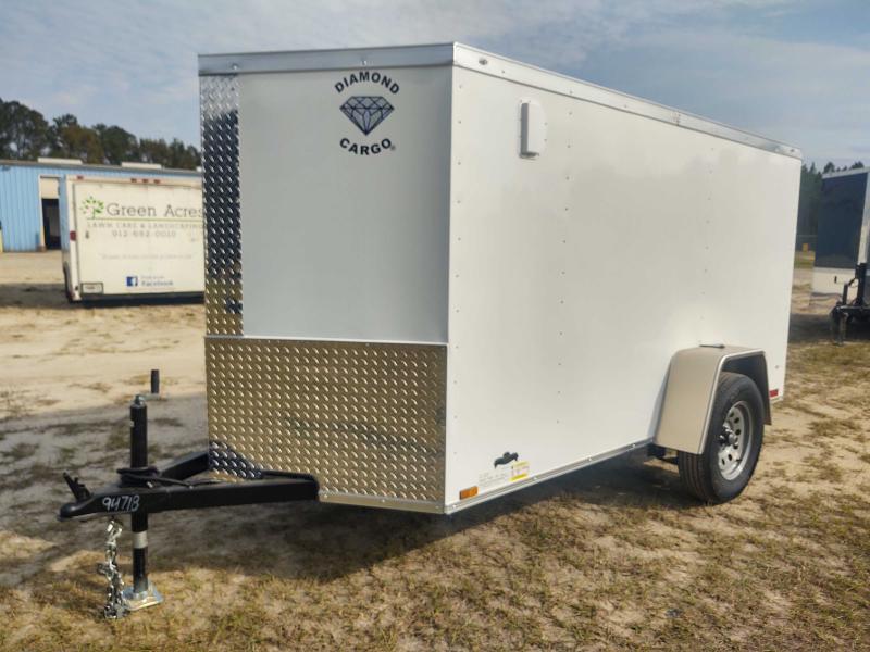 2022 Diamond Cargo 7X12 V Nose Single Axle Black Blackout Enclosed