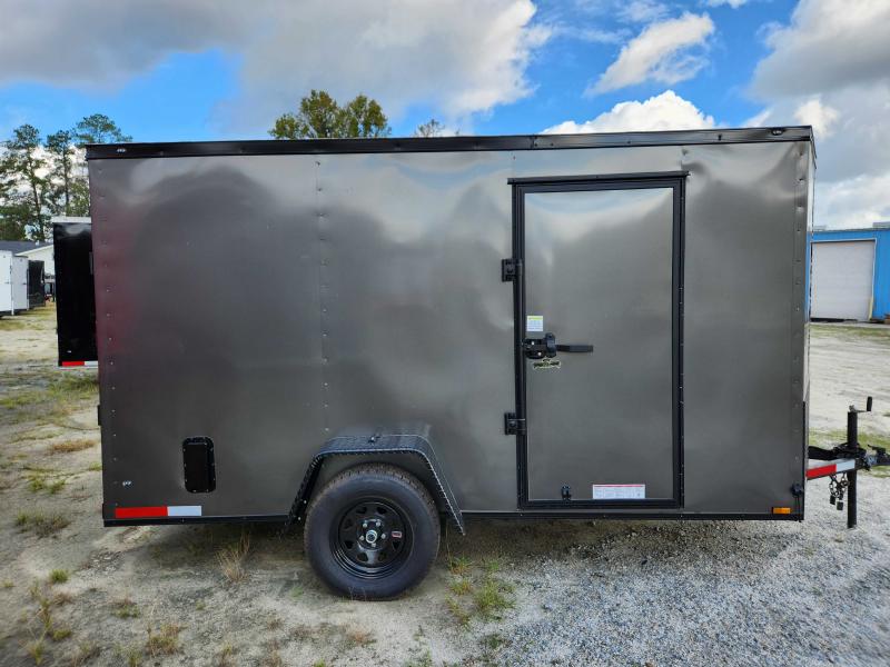 2023 Diamond Cargo 6x12 Single Axle VNose CHARCOAL GRAY B/O Enclosed