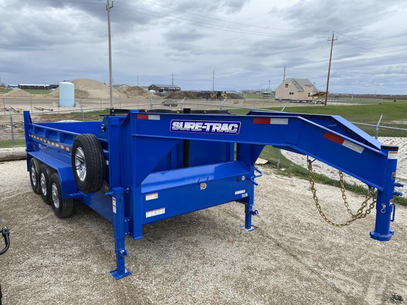 2022 Sure-Trac 7 x 16 HD Low Profile Gooseneck Tri-Axle Dump Trailer 21K Telescopic 2022 Sure-Trac 7 x 16 HD Low Profile Gooseneck Tri-Axle Dump Trailer 21K Telescopic