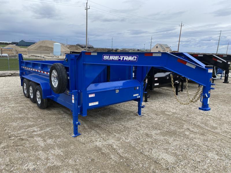 2022 Sure-Trac 7 x 16 HD Low Profile Gooseneck Tri-Axle Dump Trailer 21K Telescopic 2022 Sure-Trac 7 x 16 HD Low Profile Gooseneck Tri-Axle Dump Trailer 21K Telescopic