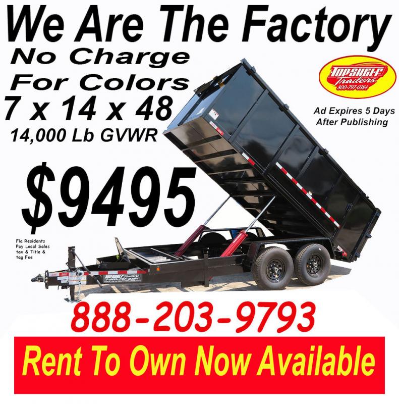 7 X 14 X 48 Dump Trailer Factory Direct