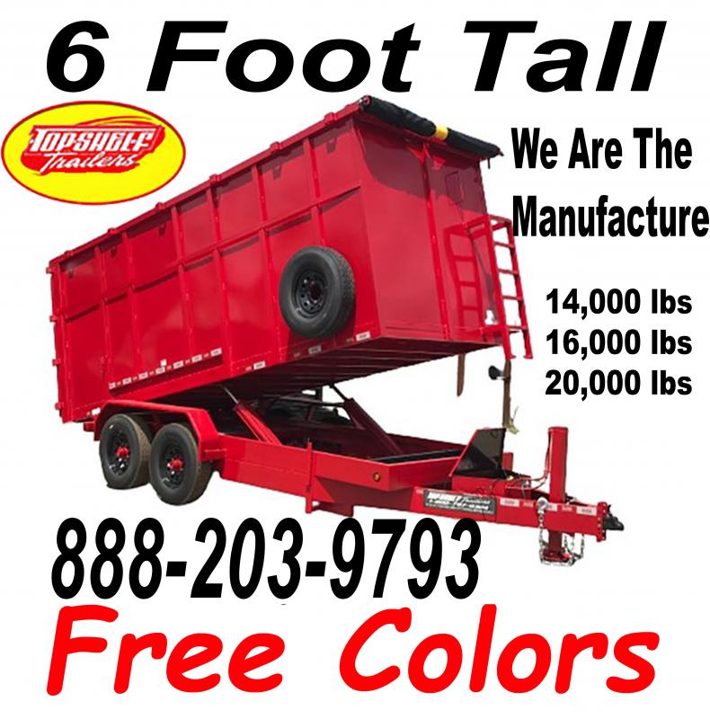 2024 Dump Trailers 6 Foot Tall High Sides Haul Extra Trash Top Shelf